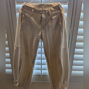 Pilcro Full Length Relaxed Barrel Jeans Ecru Size 25